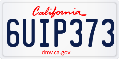 CA license plate 6UIP373
