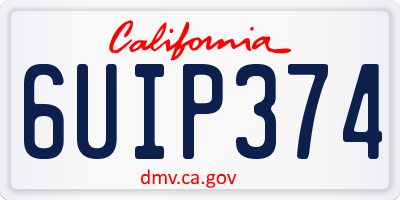 CA license plate 6UIP374