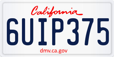 CA license plate 6UIP375