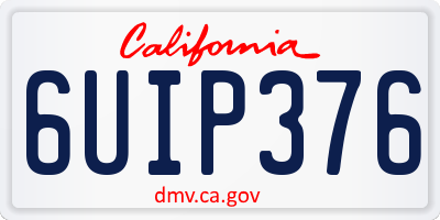 CA license plate 6UIP376