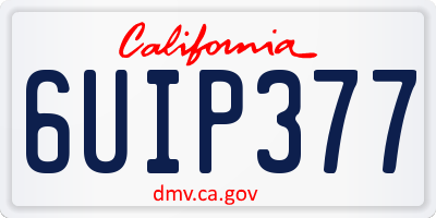 CA license plate 6UIP377