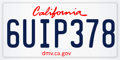 CA license plate 6UIP378