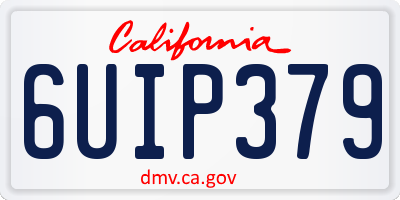 CA license plate 6UIP379