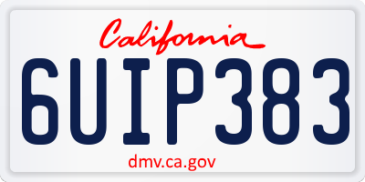 CA license plate 6UIP383