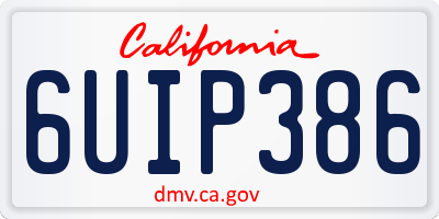 CA license plate 6UIP386