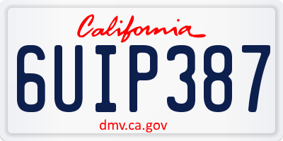 CA license plate 6UIP387