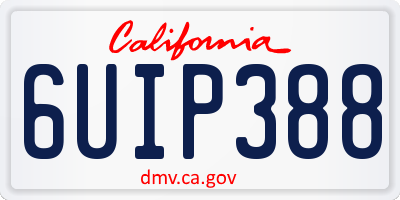 CA license plate 6UIP388