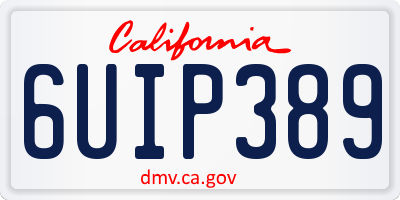 CA license plate 6UIP389
