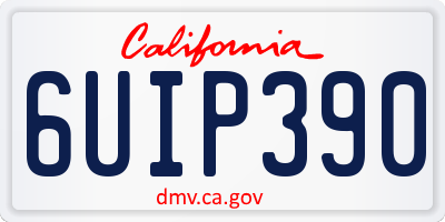 CA license plate 6UIP390