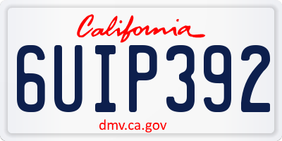 CA license plate 6UIP392