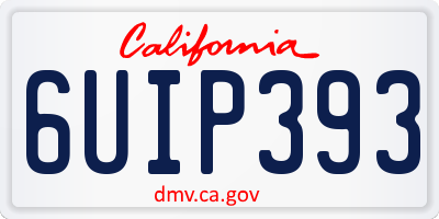 CA license plate 6UIP393