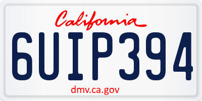 CA license plate 6UIP394