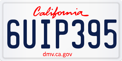 CA license plate 6UIP395