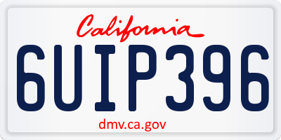 CA license plate 6UIP396