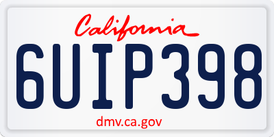 CA license plate 6UIP398
