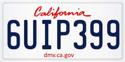CA license plate 6UIP399