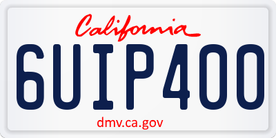 CA license plate 6UIP400