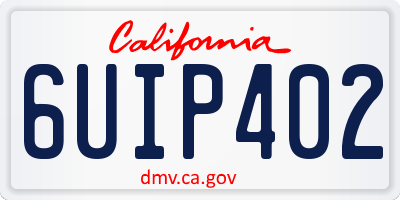 CA license plate 6UIP402