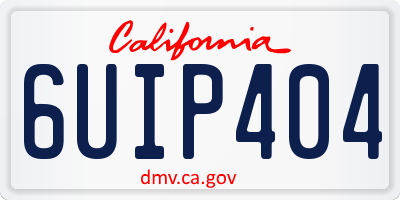 CA license plate 6UIP404