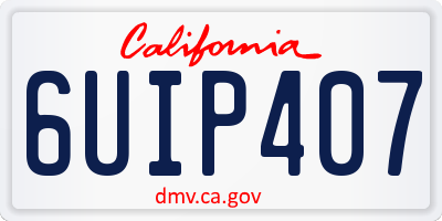 CA license plate 6UIP407