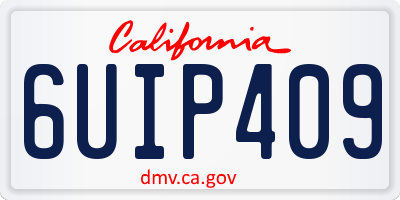 CA license plate 6UIP409