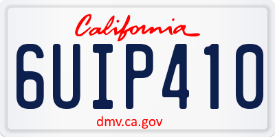 CA license plate 6UIP410