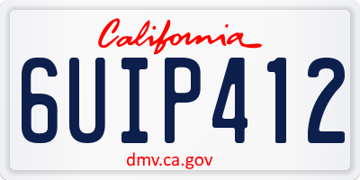 CA license plate 6UIP412