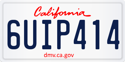 CA license plate 6UIP414