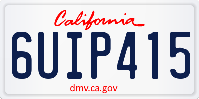 CA license plate 6UIP415