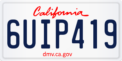 CA license plate 6UIP419