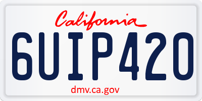 CA license plate 6UIP420