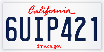 CA license plate 6UIP421