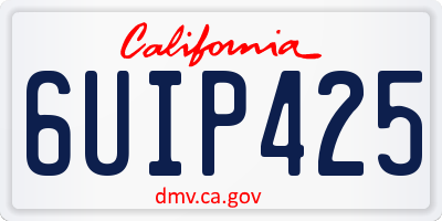 CA license plate 6UIP425