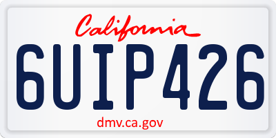CA license plate 6UIP426