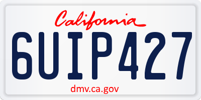 CA license plate 6UIP427