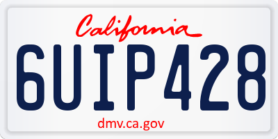 CA license plate 6UIP428