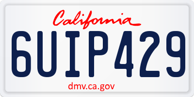 CA license plate 6UIP429
