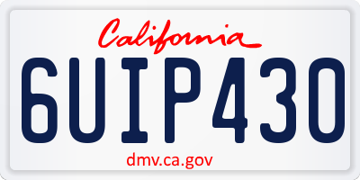 CA license plate 6UIP430