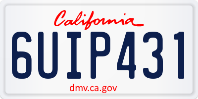 CA license plate 6UIP431