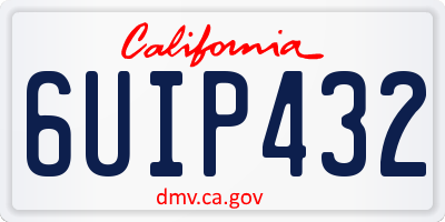 CA license plate 6UIP432