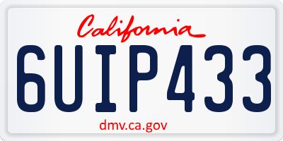 CA license plate 6UIP433