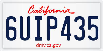 CA license plate 6UIP435