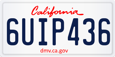 CA license plate 6UIP436