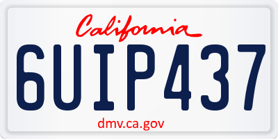 CA license plate 6UIP437