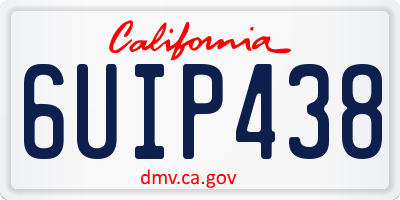 CA license plate 6UIP438
