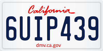 CA license plate 6UIP439