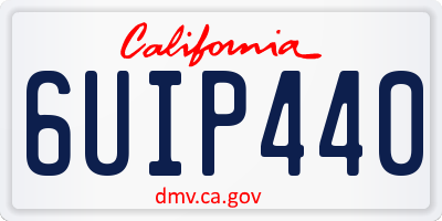 CA license plate 6UIP440