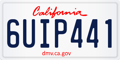 CA license plate 6UIP441
