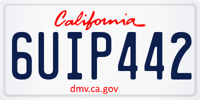 CA license plate 6UIP442