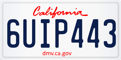 CA license plate 6UIP443